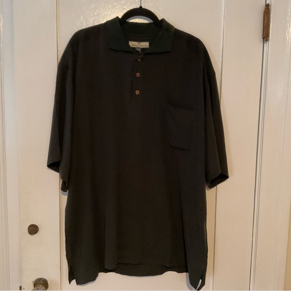 Tommy Bahama Men’s 3-Button Black Short Sleeve Casual Camp Shirt XXL NWT